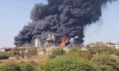 नासिक : विस्फोट के बाद फैक्ट्री में लगी आग