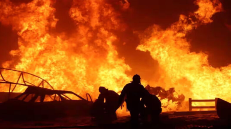रूस में पेट्रोल पंप पर आग लगने से 12 की मौत